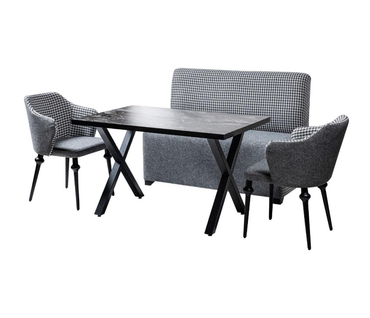 JVmoebel Essgruppe, Esszimmer Garnitur Bank Sofa Tisch 2x Sessel Eckbank Küchen Ess Gruppe von JVmoebel