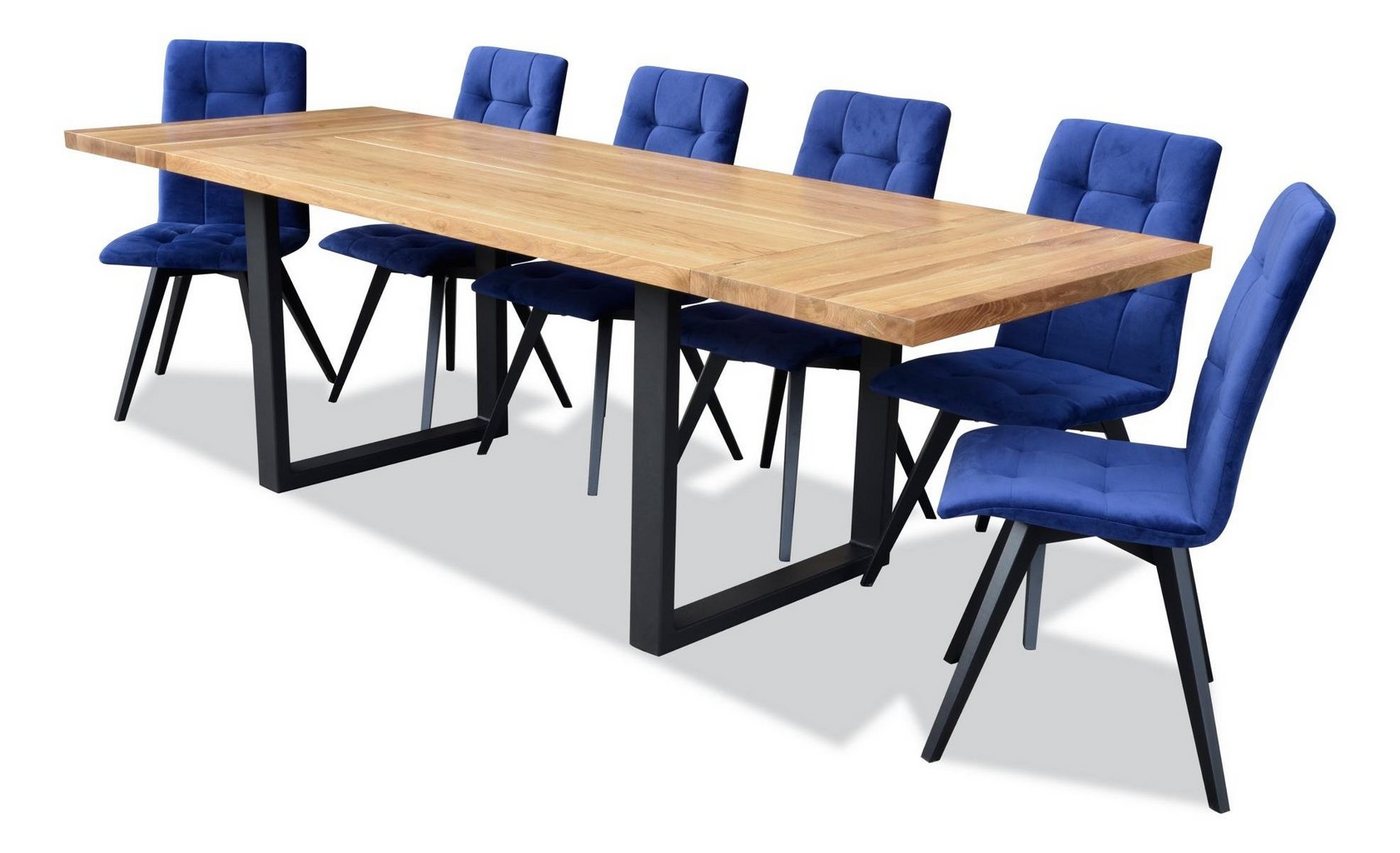 JVmoebel Essgruppe, (7-tlg), Klassischer Tisch Couchtisch Modern Beistelltisch Stuhl Design von JVmoebel