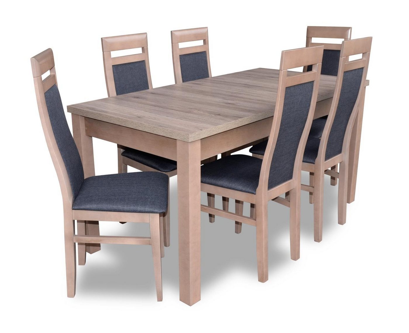 JVmoebel Essgruppe, Esszimmer Tisch+6 Stühle Stuhl Garnitur Holz Tische Rechteckig 7tlg von JVmoebel
