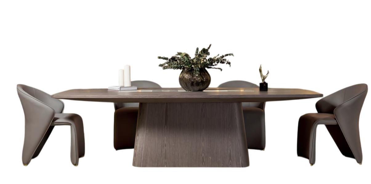 JVmoebel Essgruppe 5tlg Esstisch Set mit 4 Stühlen aus Holz in Braun – Modern & Luxuriös, (Esstisch, 4x Stühle), Made in Europe von JVmoebel