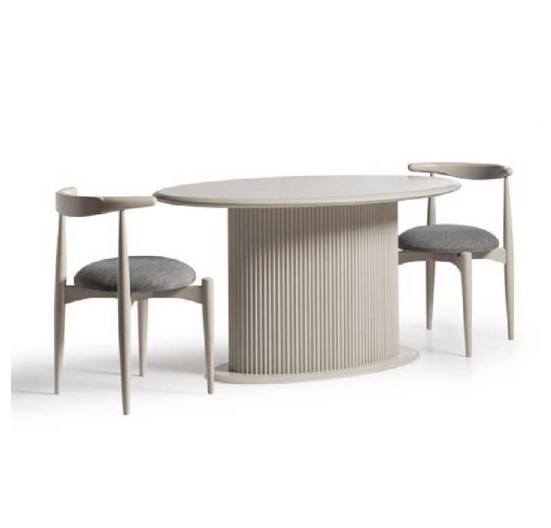 JVmoebel Essgruppe Luxus Moderner Esstisch mit Stühlen im kompletten Set Weiß, (5-tlg., 1x Esstisch + 4x Stühle), Made in Europa von JVmoebel