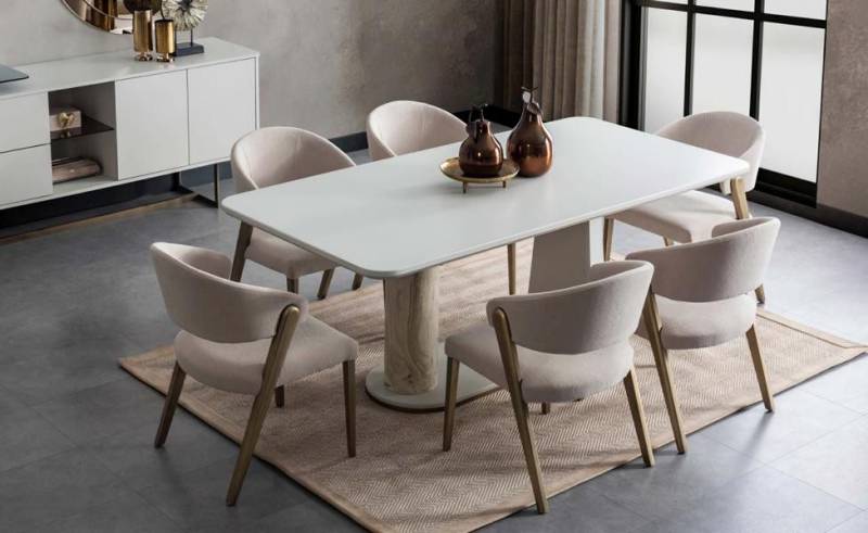 JVmoebel Essgruppe Esstisch Essgruppe Essgarnitur Tisch 6x Stühle Esstisch Moderne, (7-tlg., Esszimmer Set(Esstisch+6x Stühle), Made in Europa von JVmoebel