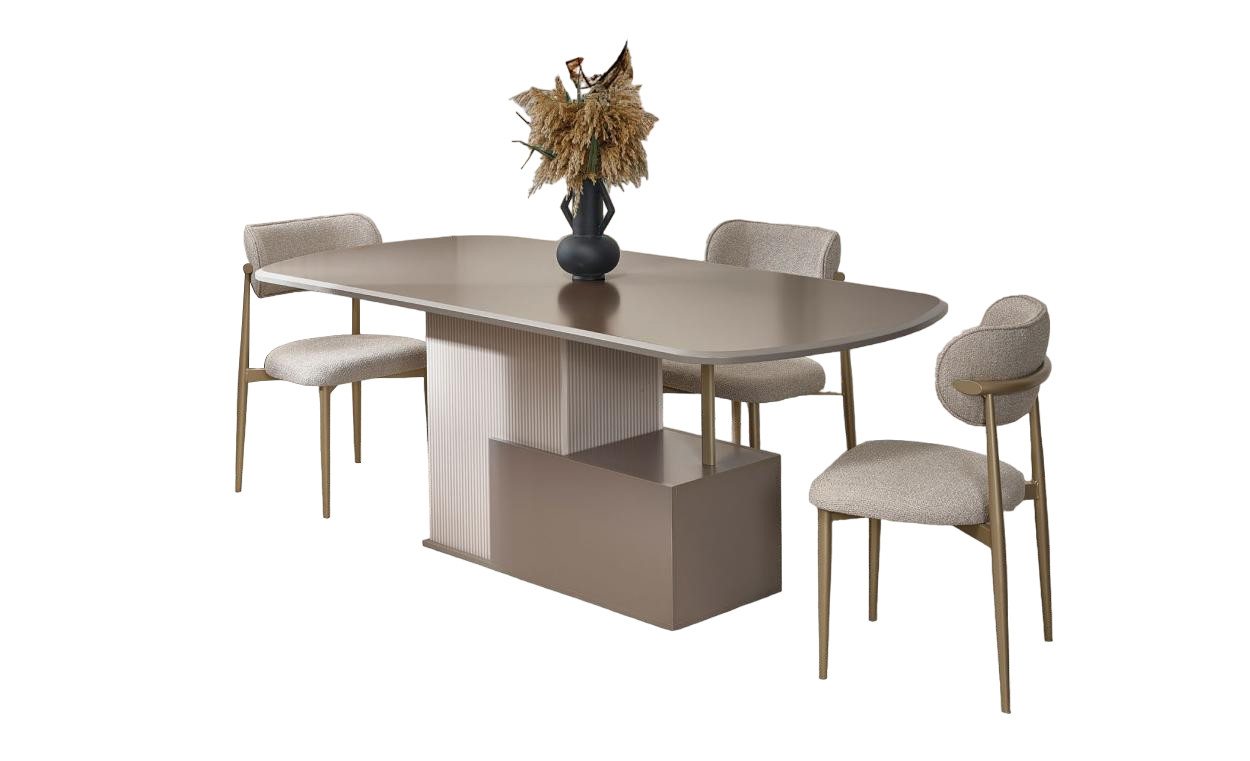 JVmoebel Essgruppe Esszimmer Essecke Essgruppe Esstisch Stühle Holz Beige 7tlg Tisch, (7-tlg., Esstisch/6x Stühle), Made in Europa von JVmoebel