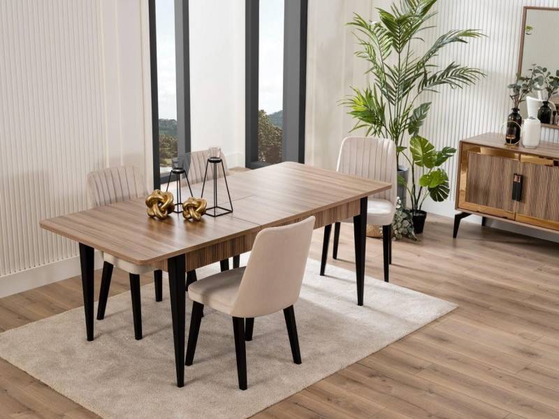 JVmoebel Essgruppe Esszimmer Set 7-teilig Moderner Holz Esstisch in Braun, Made in Europa JVmoebel Essgruppe Esszimmer Set 7-teilig Moderner Holz Esstisch in Braun, Made in Europa von JVmoebel