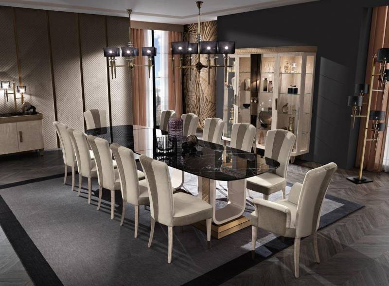 JVmoebel Essgruppe Esszimmer Tisch Kommode 10 Stühle Set Garnitur Gruppe neu kaufen, Made in Europa von JVmoebel