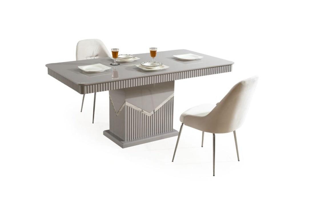 JVmoebel Essgruppe Esszimmer Tischgruppe mit Stühlen in Grau – 5-teiliges Set, (Esstisch+4х Stühle), Made in Europa von JVmoebel