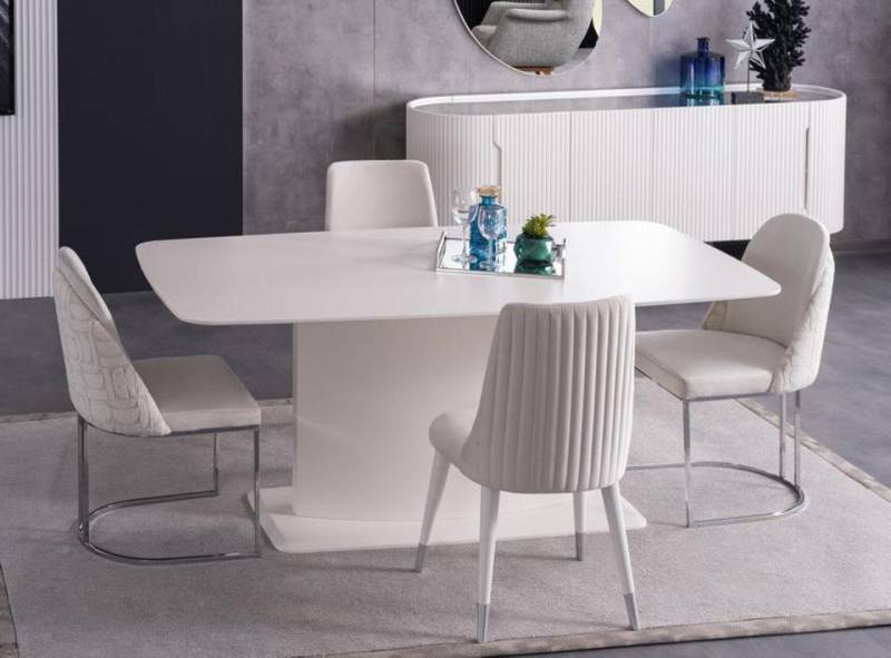 JVmoebel Essgruppe Esszimmergruppe Esstisch mit Polsterstühlen Essgruppe Küchen Set, (5-tlg., 5tlg. Esszimmer Set(Esstisch + 4x Stühle), Made in Europa von JVmoebel