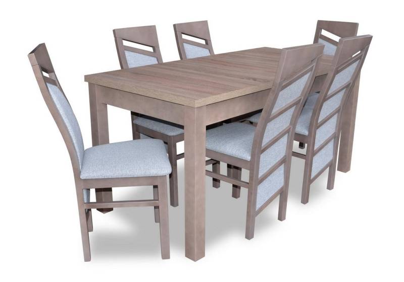 JVmoebel Essgruppe Esszimmergruppe mit Esstisch und 6 Stühlen in Lehn-Design, Made in Europa JVmoebel Essgruppe Esszimmergruppe mit Esstisch und 6 Stühlen in Lehn-Design, Made in Europa von JVmoebel
