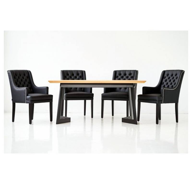 JVmoebel Essgruppe Esszimmertisch mit 4 Chesterfield-Stühlen und Sesseln, Made in Europa JVmoebel Essgruppe Esszimmertisch mit 4 Chesterfield-Stühlen und Sesseln, Made in Europa von JVmoebel