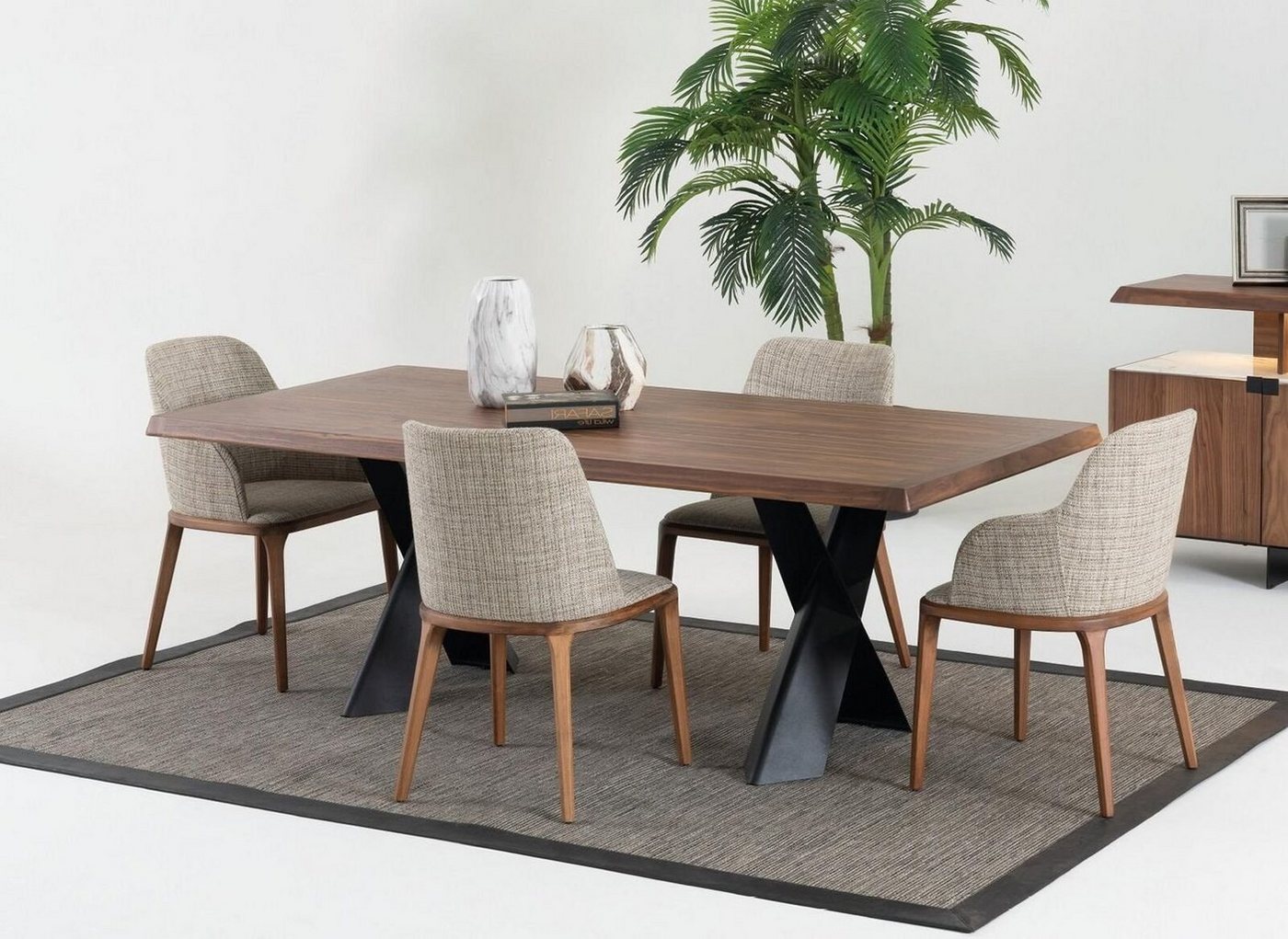 JVmoebel Essgruppe »Holz Esszimmer Design Möbel Modern Stuhlgruppe Tisch 4x Stühle Set«, (5-tlg) von JVmoebel