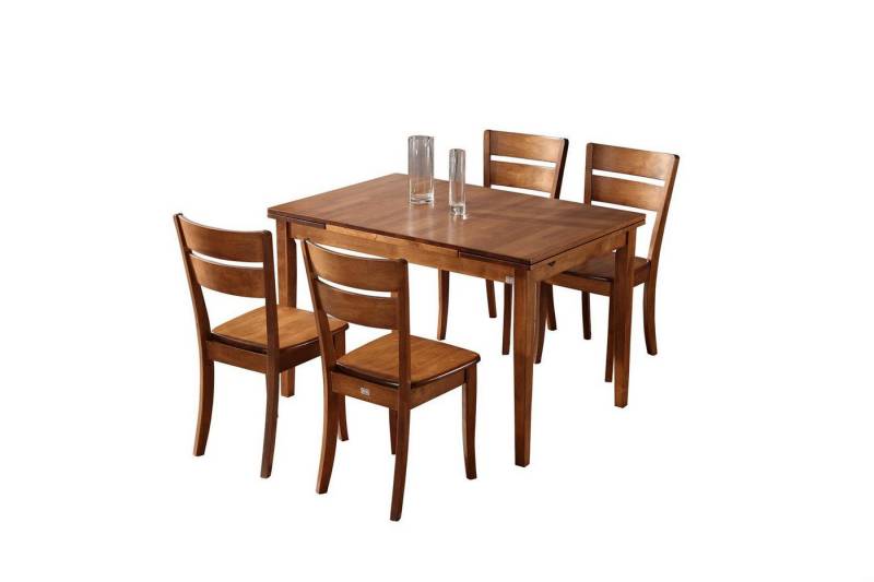 JVmoebel Essgruppe Moderner Rundtisch aus Holz mit 4 passenden Stühlen, Made in Europa JVmoebel Essgruppe Moderner Rundtisch aus Holz mit 4 passenden Stühlen, Made in Europa von JVmoebel