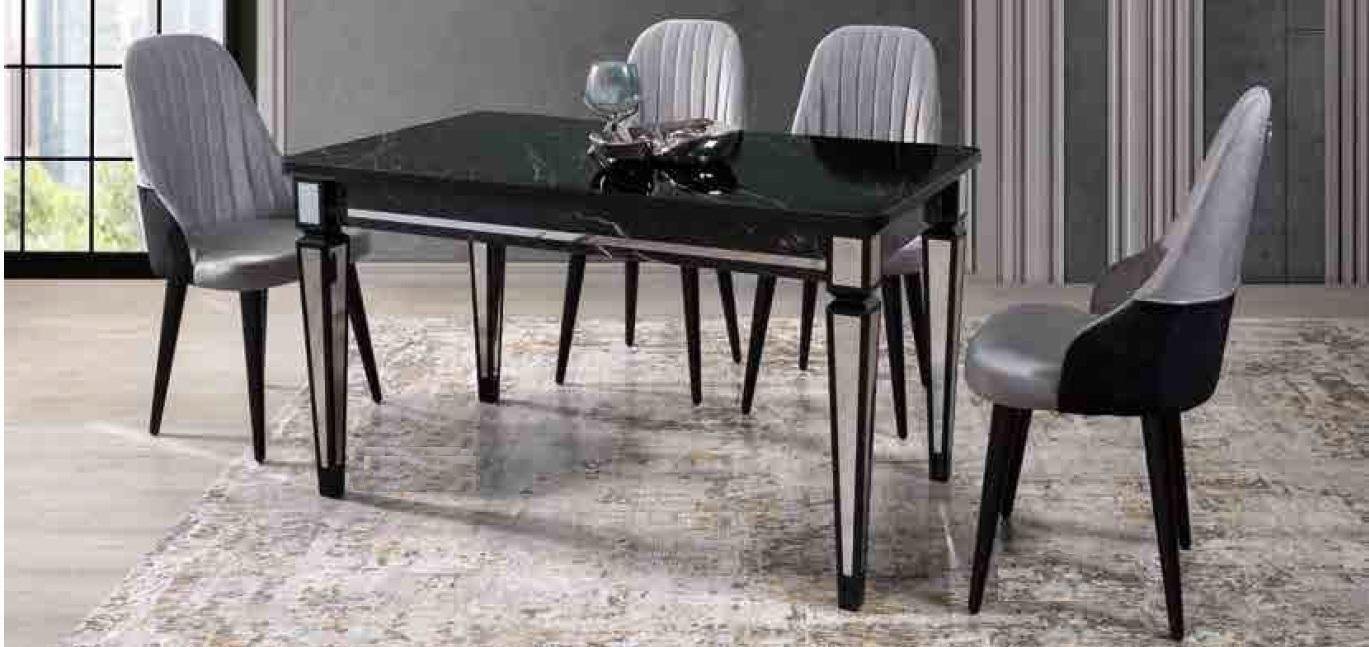 JVmoebel Essgruppe Tisch Esstisch Möbel Essgarnitur Essgarnitur Essgruppe Tisch 4x Stühle, Made In Europe von JVmoebel