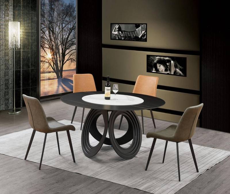 JVmoebel Esstisch Runder Essttisch Tisch 135cm Metall Rund Konferenz Tische Edelstahl, Made in Europa von JVmoebel