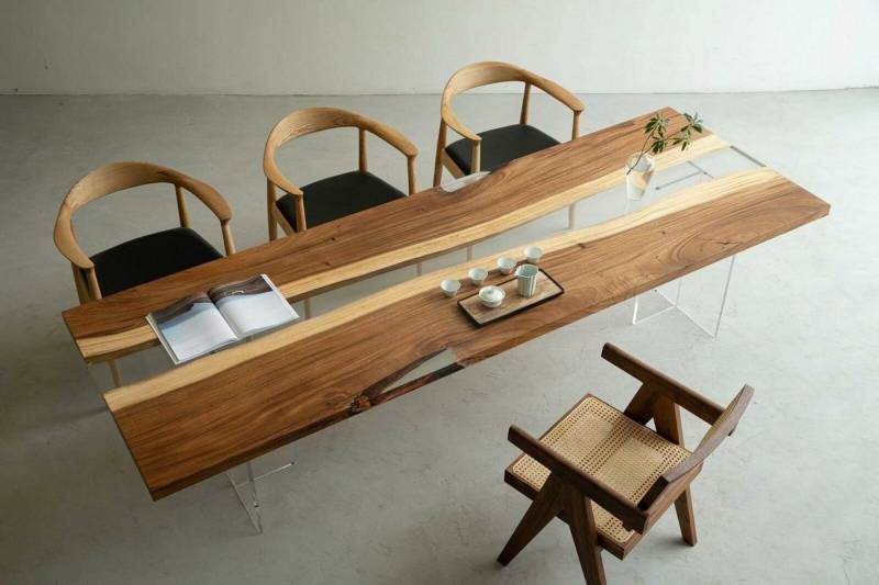 JVmoebel Esstisch River Table Massiv Tische 220x80 Flusstisch Meer Waterfall Epoxidharz, Made in Europa von JVmoebel
