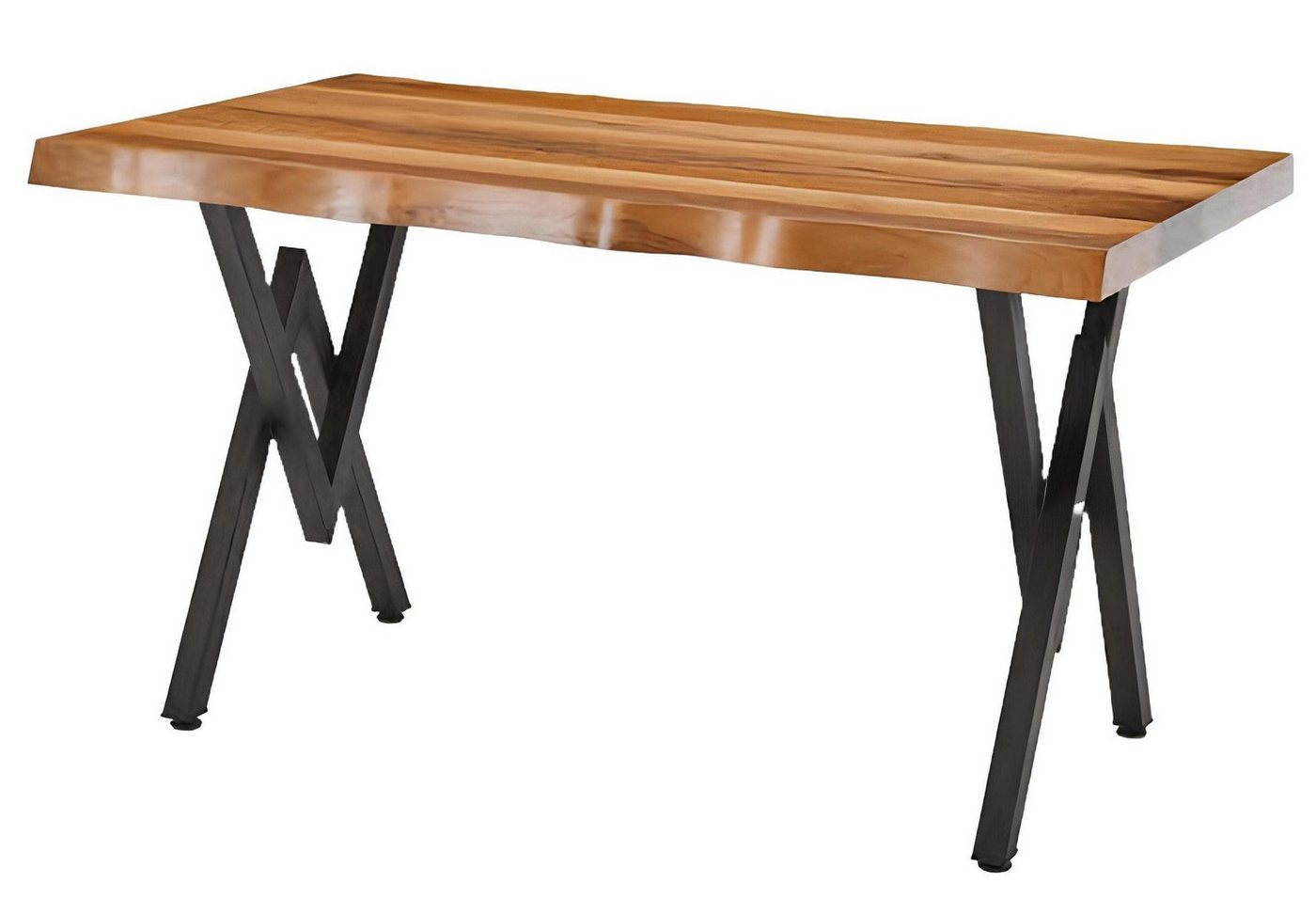 JVmoebel Gartentisch Braun Esstisch Gartentisch Tisch Mit Baumkante Holz Edelstahl (1-St., Esstisch), Made in Europa von JVmoebel