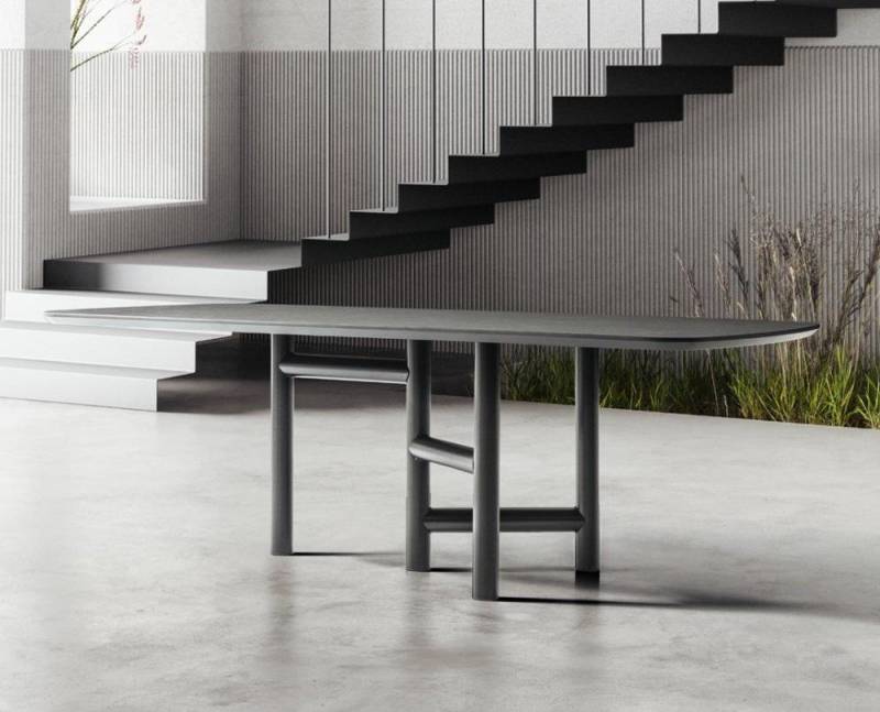 JVmoebel Esstisch Designer Esszimmertisch ausziehbar in Grau Holz Luxus Tabelle (1-St., Esstisch), Made in Europa von JVmoebel