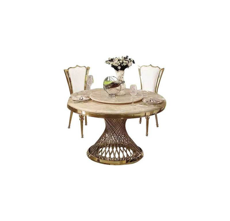 JVmoebel Esstisch Designer Goldener Rundtisch Edelstahl Tische Stilvolle Esszimmer Möbel (1-St., 1x nur Esstisch ohne Stühle), Made in Europa von JVmoebel