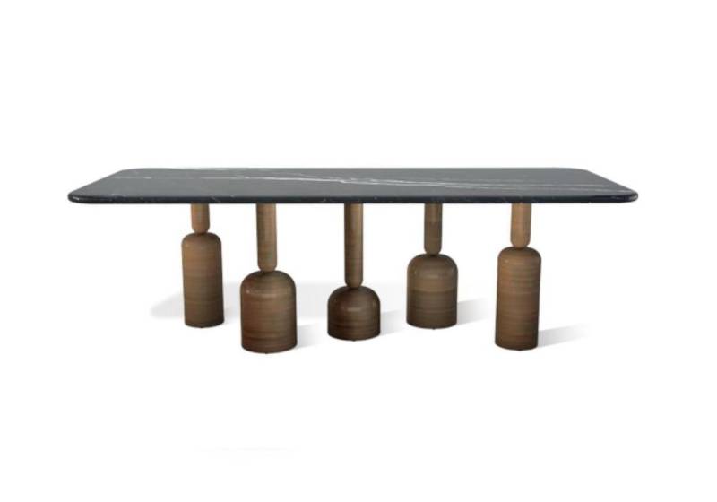 JVmoebel Esstisch Designer Schwarz Marmor Esstisch Metallbeine Luxus Esszimmer Möbel (1-St., 1x Esstisch), Made in Europa von JVmoebel