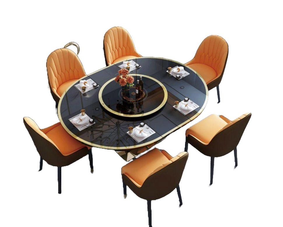 JVmoebel Esstisch Designer Tisch Esszimmertisch Oval Glas Runder Tisch Modern (Esstisch), Made in Europa von JVmoebel