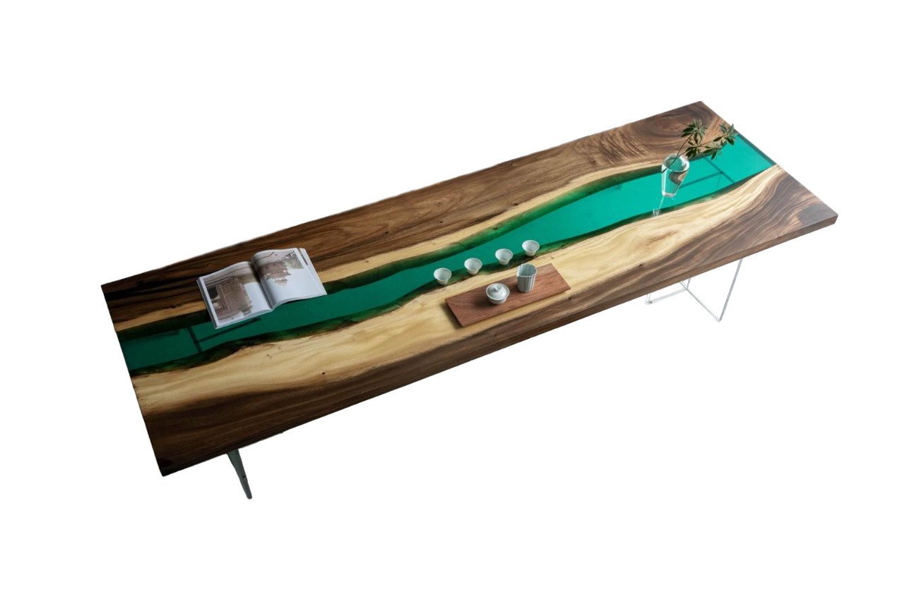 JVmoebel Esstisch Epoxidharz Esstisch River Table Echtes Holz Massiv Sofort (1-St), Made in Europa von JVmoebel