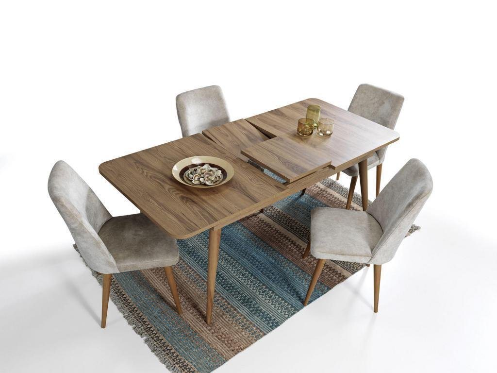 JVmoebel Esstisch Esszimmer Set Essgruppe Tisch Garnitur Esstisch Set 4x Stühle Komplett (5-St) von JVmoebel