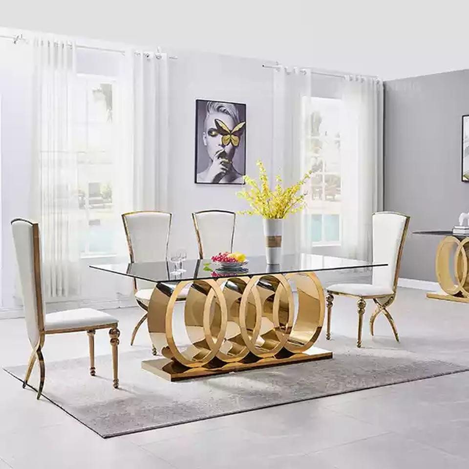 JVmoebel Esstisch Moderner Esstisch Edelstahltisch Esszimmer Tische Designer Möbel (1-St., 1x nur Esstisch ohne Stühle), Made in Europa von JVmoebel