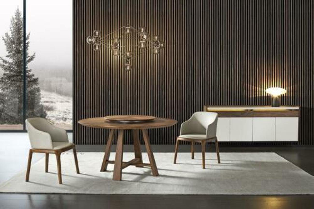 JVmoebel Esszimmer-Set, Design Holz Ess Lehn Stuhl Wohn Garnitur Polster Neu Tisch +2 Stühle von JVmoebel
