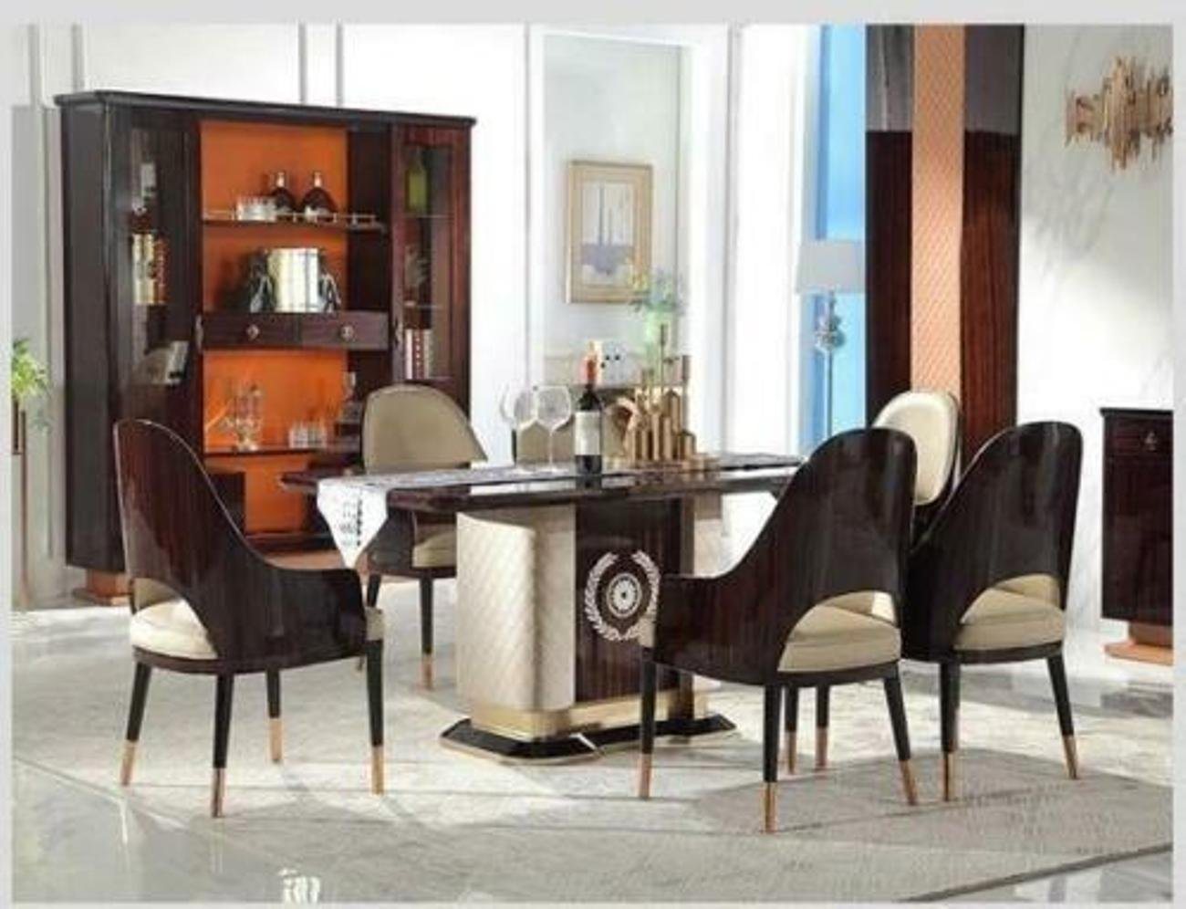 JVmoebel Esszimmer-Set, Edle Design Tisch 6x Sessel Stühle Ess Zimmer Sitz Polster Luxus von JVmoebel