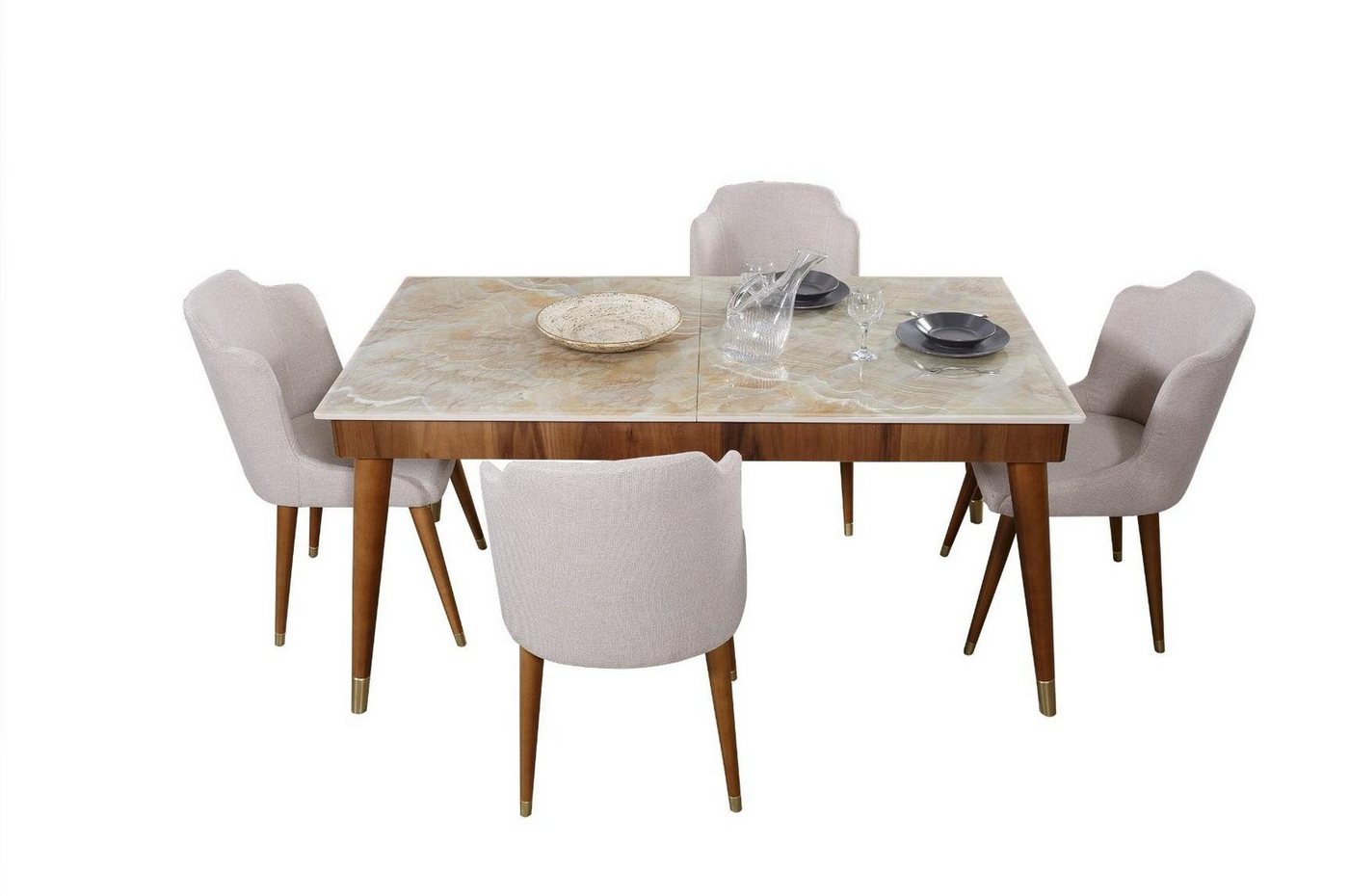 JVmoebel Esszimmer-Set, Esszimmer Holz Tische Essgruppe Set Stuhl Gruppe Neu Tisch 4x Design von JVmoebel