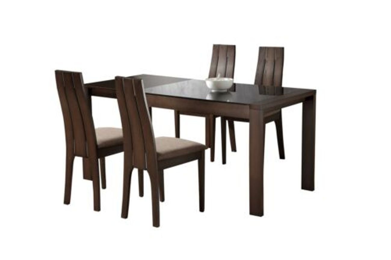 JVmoebel Esszimmer-Set, Italienische Möbel Designer Holz Glas Tisch Sitz Ess Zimmer 4x Stuhl von JVmoebel