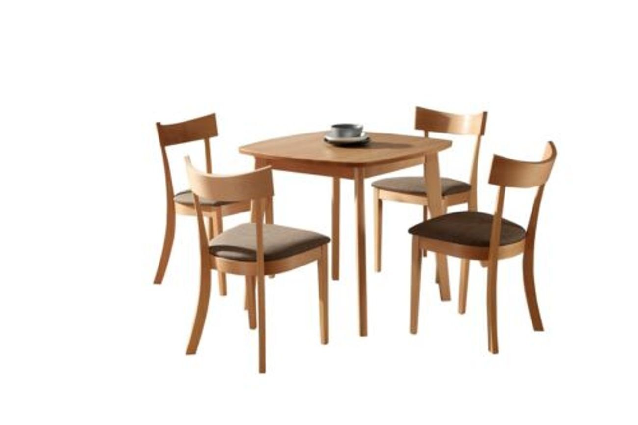 JVmoebel Esszimmer-Set, Italienische Möbel Holz Tisch Polster Ess Zimmer 4x Stuhl Garnitur von JVmoebel