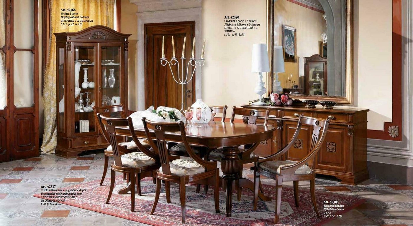 JVmoebel Esszimmer-Set, Komplett Set Esstisch 6 Stühle Esszimmer Set Vitrine Buffet 9tlg. Set Barock neu von JVmoebel