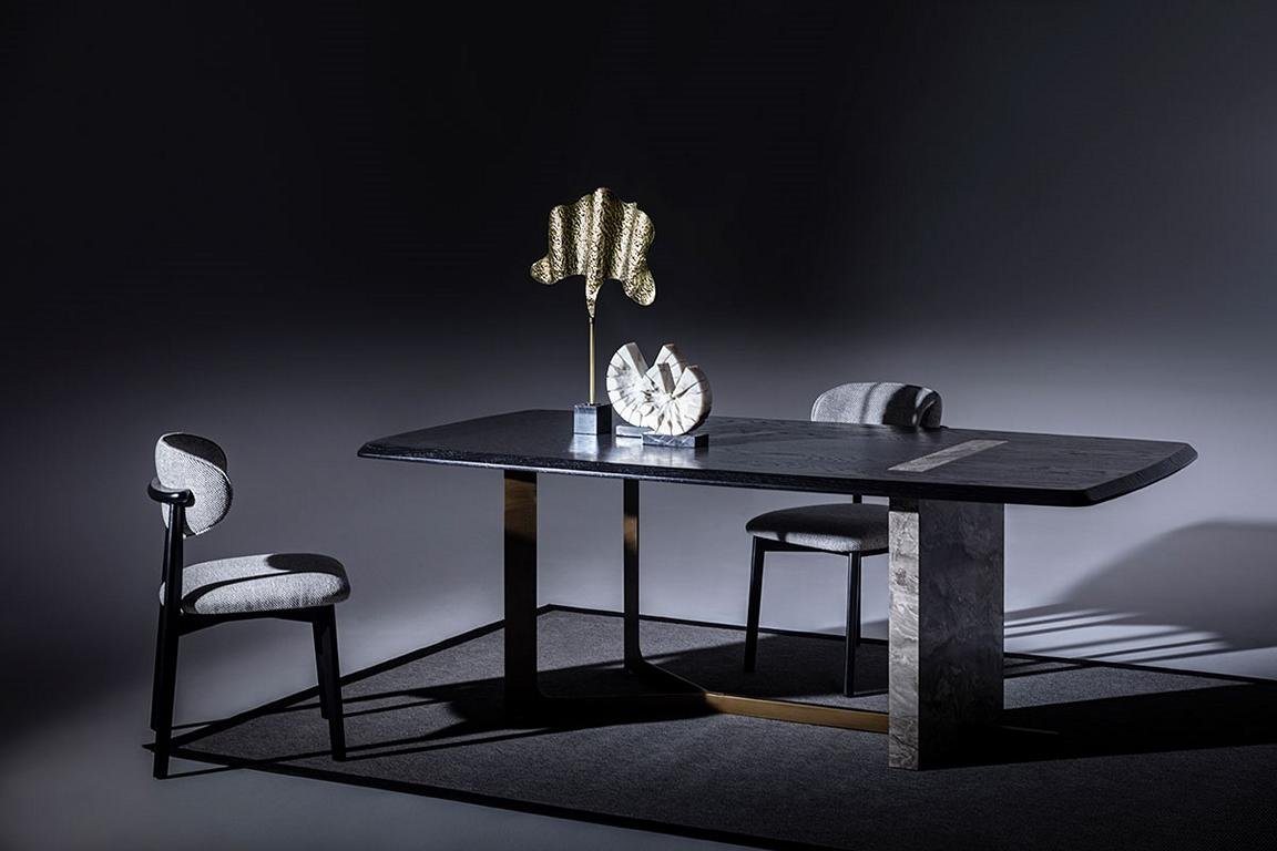 JVmoebel Esszimmer-Set Design Esszimmer Set 5tlg. Schwarz Modern Esstisch mit 4x Stühle, (5-St., Esstisch + 4x Stühle), Made in Europa von JVmoebel