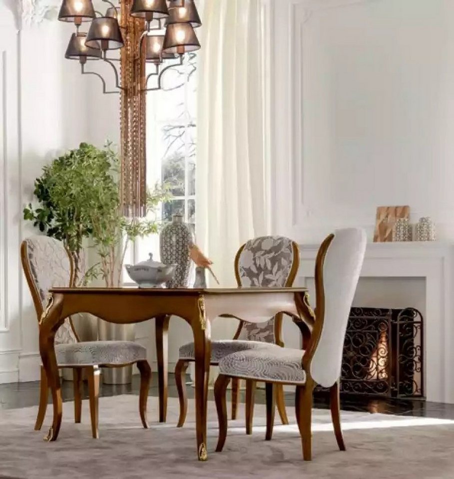 JVmoebel Esszimmer-Set Elegantes Esszimmer Set in Braun mit 4 Stühlen, 5-teilig, (5-St., Esstisch + 4x Stühle), Made in Europa von JVmoebel