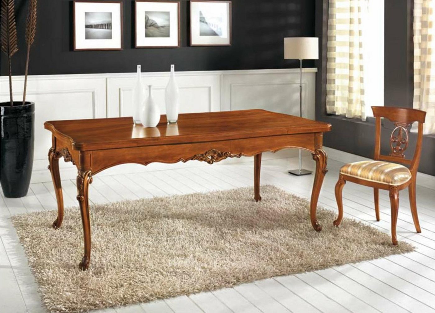 JVmoebel Esszimmer-Set Essgruppe 3-teilig mit Tischen und 2 Stühlen für das Esszimmer, (3-St), Made in Europa von JVmoebel