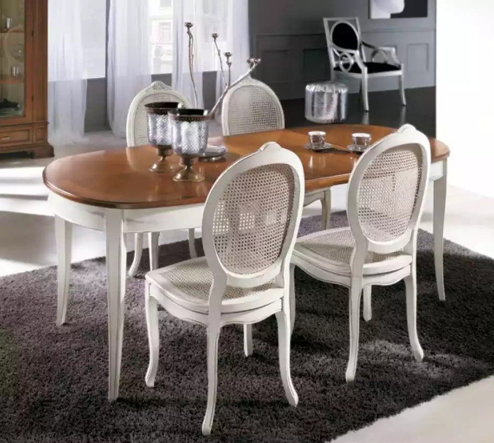 JVmoebel Esszimmer-Set Essgruppe Ovaler Tisch mit 4 Stühlen für das Esszimmer, (5-St., Nur Esstisch + 4x Stühle), Made in Europa von JVmoebel