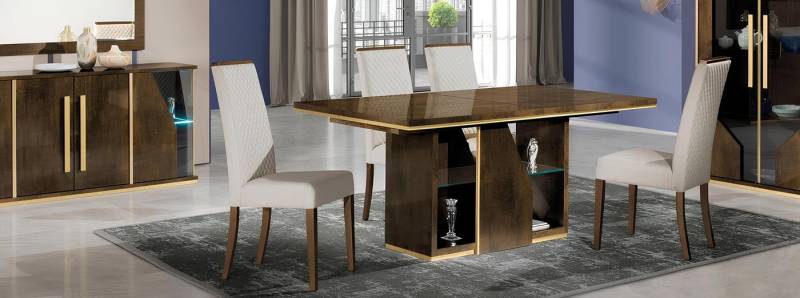 JVmoebel Esszimmer-Set Essgruppe aus Holz: Tisch und 4 bequeme Stühle, (5-St), Made in Europa von JVmoebel