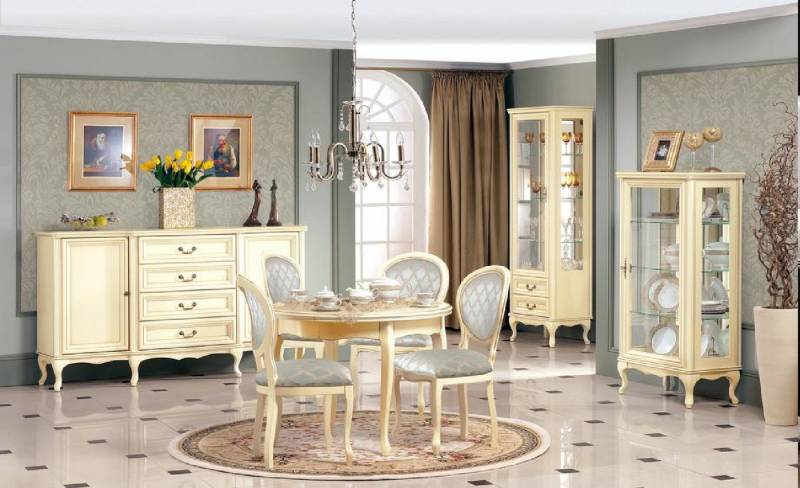 JVmoebel Esszimmer-Set Esszimmer Set Anrichte Klassisches 2x Vitrine Stilvoller Luxuriöses, (3-St., 3tlg Esszimmer Set (Anrichte + 2x Vitrine), Made in Europa von JVmoebel
