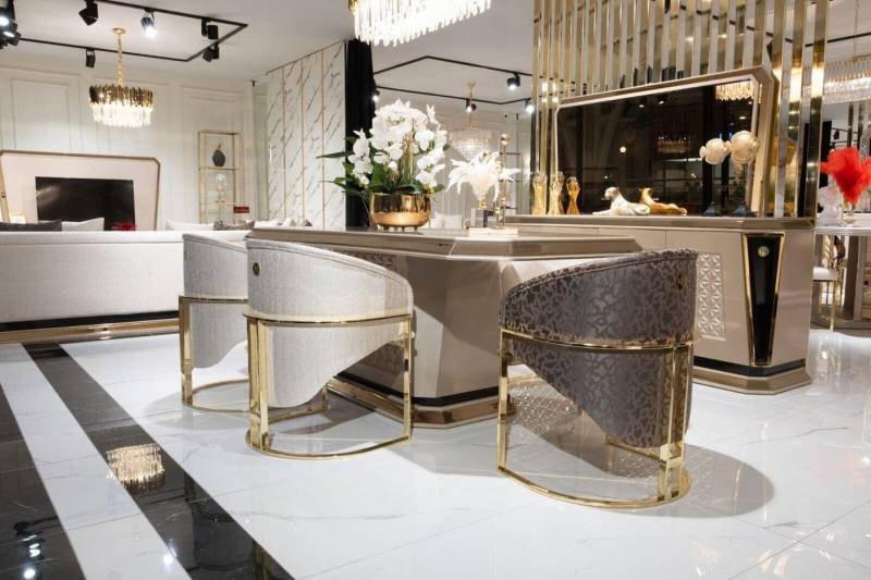 JVmoebel Esszimmer-Set Esszimmer Set Esstisch 6x Stühle Sideboard mit Spiegel Modern, (9-St., Esstisch, 6х Stühle, Sideboard, Spiegel), Made in Europa von JVmoebel