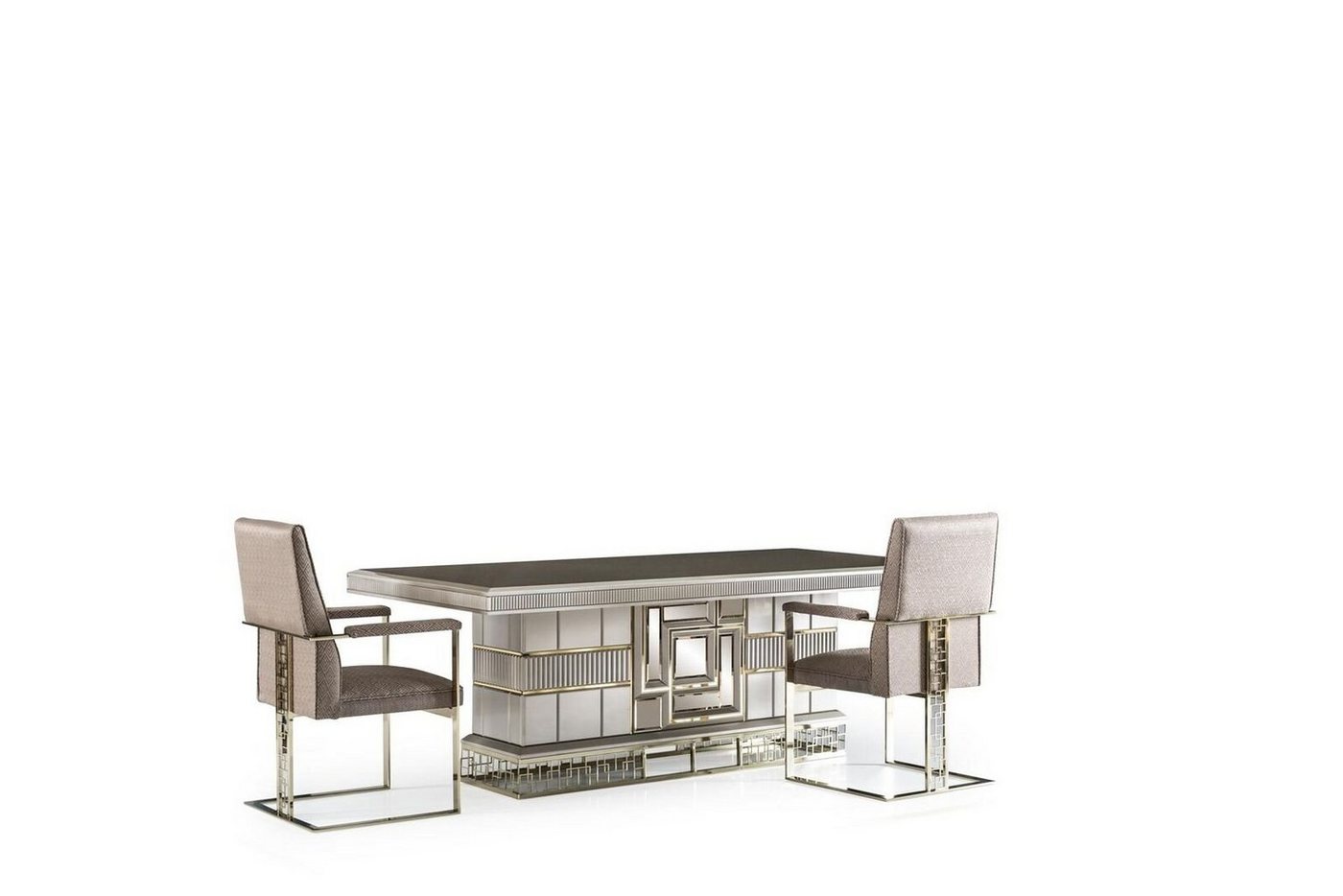 JVmoebel Esszimmer-Set Esszimmer Set Grau Holz Esstisch Schön 4x Stühle Modern Elegantes von JVmoebel