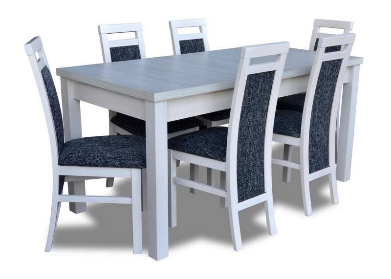 JVmoebel Esszimmer-Set Esszimmer Set: 7-teiliges Esstisch und Stühle aus Leder und Holz, Made in Europa JVmoebel Esszimmer-Set Esszimmer Set: 7-teiliges Esstisch und Stühle aus Leder und Holz, Made in Europa von JVmoebel