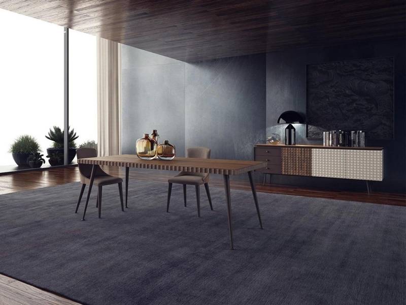 JVmoebel Esszimmer-Set Esszimmer Set: Tisch, Stühle und Sideboard im modernen Design, (6-St., 1x Esstisch + 4x Stühle + 1x Sideboard), Made in Europa von JVmoebel