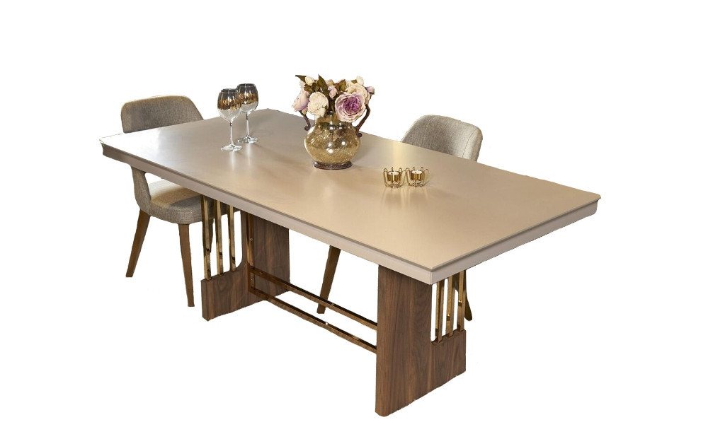 JVmoebel Esszimmer-Set Esszimmer set Modern Beige Esstisch + 4x Stühle Tisch Holz Sofort, (5-St), Alle Angaben sind ca.-Maße. von JVmoebel