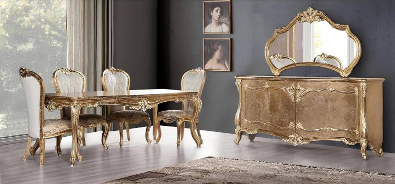 JVmoebel Esszimmer-Set Esszimmergruppe mit Designer Esstisch und Stühlen, Made in Europa JVmoebel Esszimmer-Set Esszimmergruppe mit Designer Esstisch und Stühlen, Made in Europa von JVmoebel