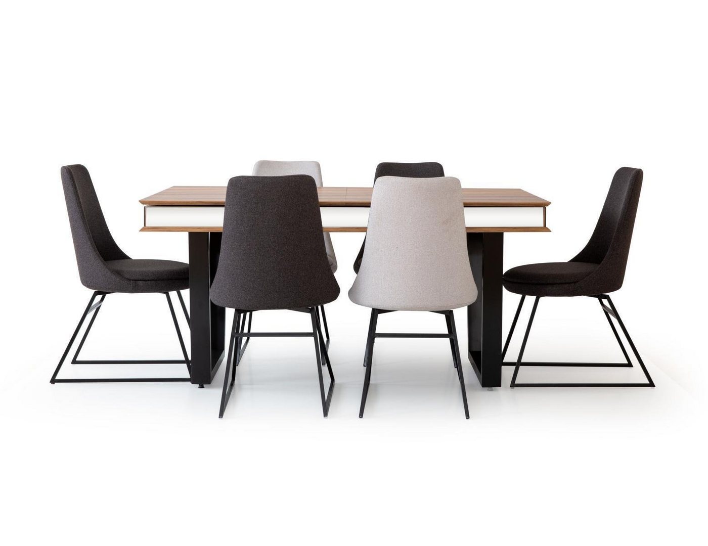 JVmoebel Esszimmer-Set Gruppe Essgarnitur Esstisch Tisch 6x Lehnstühle Stuhl Stühle 7tlg, (7-St., 1x Esstisch + 6х Stühle), Made in Europa von JVmoebel