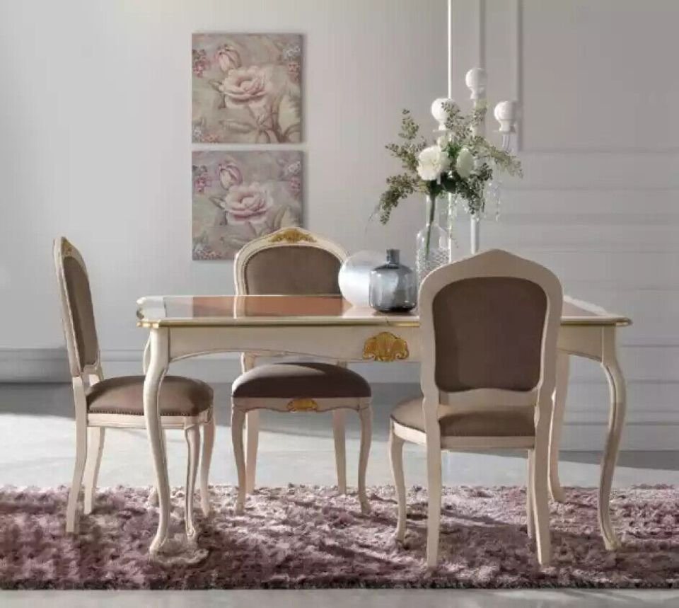 JVmoebel Esszimmer-Set Klassischer Esszimmer 5tlg Esstisch 4x Stühle Set Essgruppe Neu, (5-St., Esstisch + 4х Stühle), Made in Italy von JVmoebel