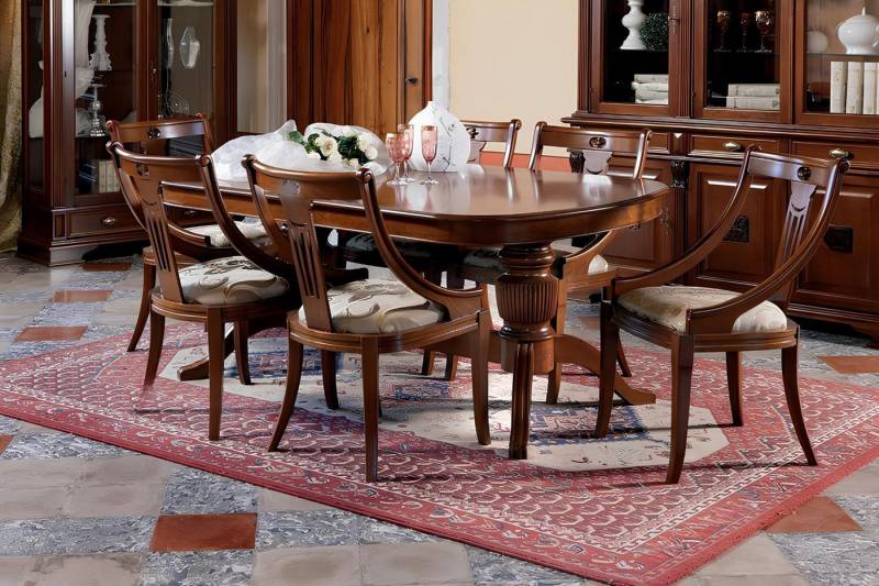JVmoebel Esszimmer-Set Komplett Set Esstisch + 6 Stühle Esszimmer Set Ess Gruppe Holz Tisch, Made in Europa von JVmoebel