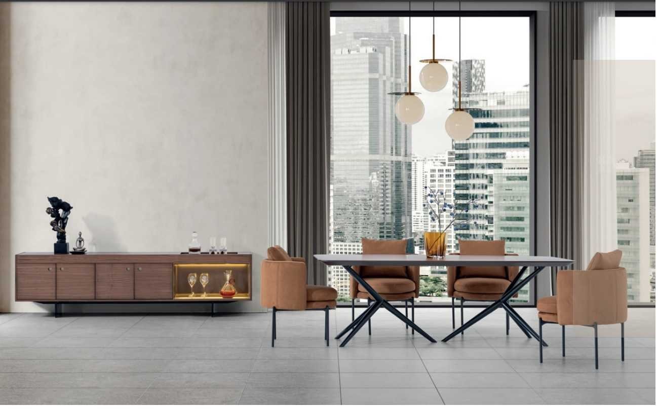 JVmoebel Esszimmer-Set Luxuriöses Esstisch-Set mit 4 Stühlen und Anrichte modern, (6-St., Tisch, 4x Stuhle, Anrichte), Made in Europa von JVmoebel