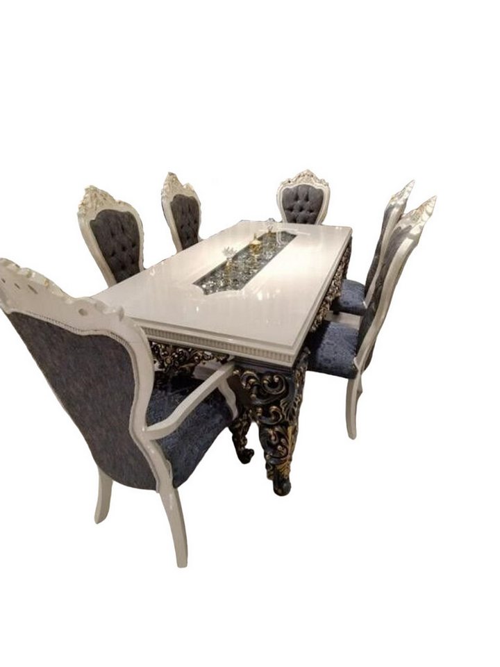 JVmoebel Essgruppe Luxuriöses Esszimmer Set eleganz Esstisch, stilvoller 6 Stühlen, (7-tlg., Esstisch + 6 Stühle), Made in Europa von JVmoebel