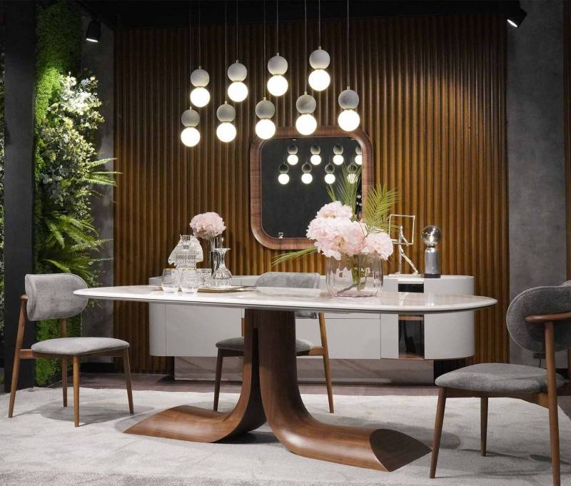 JVmoebel Esszimmer-Set Luxus Essgruppe aus Holz mit 4 Stühlen und Tischset, (5-St., 1x Esstisch + 4x Stühle), Made in Europa von JVmoebel